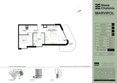 3 pokoje, apartament 54,76 m², piętro 1, oferta nr C/C-1-01, Nowa Chylonia, Gdynia, Chylonia, Chylonia, ul. Pucka 4