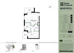 3 pokoje, mieszkanie 49,52 m², piętro 3, oferta nr C/C-3-05, Nowa Chylonia, Gdynia, Chylonia, Chylonia, ul. Pucka 4