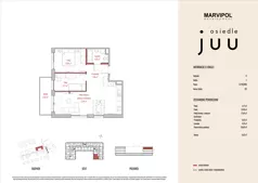 3 pokoje, mieszkanie 56,80 m², piętro 2, oferta nr A/M020, Osiedle Juu, Warszawa, Białołęka, Grodzisk, ul. Skarbka z Gór 47
