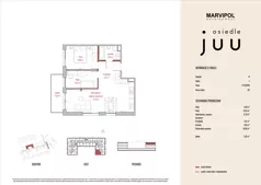 3 pokoje, mieszkanie 56,89 m², piętro 2, oferta nr B/M020, Osiedle Juu, Warszawa, Białołęka, Grodzisk, ul. Skarbka z Gór 47