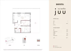 3 pokoje, mieszkanie 55,94 m², parter, oferta nr C/M007, Osiedle Juu, Warszawa, Białołęka, Grodzisk, ul. Skarbka z Gór 47