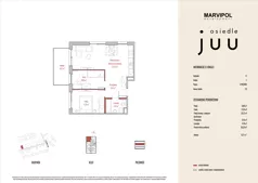 3 pokoje, mieszkanie 56,20 m², piętro 1, oferta nr C/M013, Osiedle Juu, Warszawa, Białołęka, Grodzisk, ul. Skarbka z Gór 47