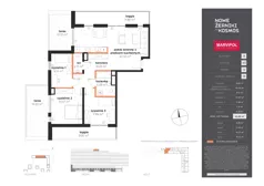 4 pokoje, mieszkanie 83,86 m², piętro 12, oferta nr B/B-12-16-K3, Nowe Żerniki, Wrocław, Żerniki, ul. Kosmonautów / al. Architektów