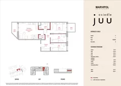 4 pokoje, mieszkanie 70,04 m², piętro 1, oferta nr A/M008, Osiedle Juu, Warszawa, Białołęka, Grodzisk, ul. Skarbka z Gór 47