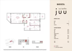 4 pokoje, mieszkanie 70,03 m², piętro 2, oferta nr A/M015, Osiedle Juu, Warszawa, Białołęka, Grodzisk, ul. Skarbka z Gór 47