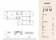 4 pokoje, mieszkanie 71,47 m², piętro 1, oferta nr A/M029, Osiedle Juu, Warszawa, Białołęka, Grodzisk, ul. Skarbka z Gór 47