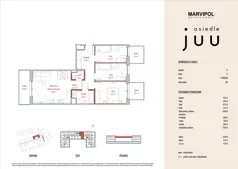 4 pokoje, mieszkanie 71,45 m², piętro 2, oferta nr A/M030, Osiedle Juu, Warszawa, Białołęka, Grodzisk, ul. Skarbka z Gór 47