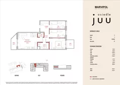 4 pokoje, mieszkanie 70,20 m², piętro 1, oferta nr A/M041, Osiedle Juu, Warszawa, Białołęka, Grodzisk, ul. Skarbka z Gór 47