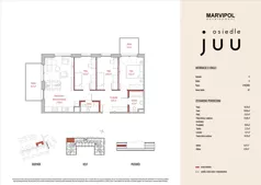 4 pokoje, mieszkanie 74,76 m², piętro 1, oferta nr A/M047, Osiedle Juu, Warszawa, Białołęka, Grodzisk, ul. Skarbka z Gór 47