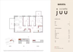 4 pokoje, mieszkanie 74,94 m², piętro 2, oferta nr A/M054, Osiedle Juu, Warszawa, Białołęka, Grodzisk, ul. Skarbka z Gór 47