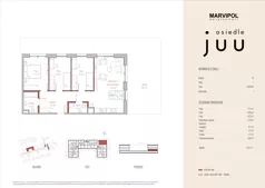 4 pokoje, mieszkanie 75,05 m², parter, oferta nr B/M001, Osiedle Juu, Warszawa, Białołęka, Grodzisk, ul. Skarbka z Gór 47