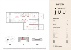 4 pokoje, mieszkanie 71,59 m², piętro 1, oferta nr B/M029, Osiedle Juu, Warszawa, Białołęka, Grodzisk, ul. Skarbka z Gór 47