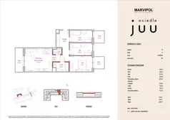 4 pokoje, mieszkanie 71,73 m², piętro 2, oferta nr B/M030, Osiedle Juu, Warszawa, Białołęka, Grodzisk, ul. Skarbka z Gór 47