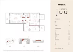 4 pokoje, mieszkanie 71,70 m², piętro 2, oferta nr B/M033, Osiedle Juu, Warszawa, Białołęka, Grodzisk, ul. Skarbka z Gór 47