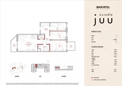 4 pokoje, mieszkanie 70,37 m², piętro 1, oferta nr B/M041, Osiedle Juu, Warszawa, Białołęka, Grodzisk, ul. Skarbka z Gór 47