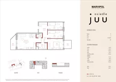 4 pokoje, mieszkanie 70,14 m², piętro 2, oferta nr B/M048, Osiedle Juu, Warszawa, Białołęka, Grodzisk, ul. Skarbka z Gór 47