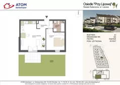 2 pokoje, mieszkanie 42,52 m², piętro 1, oferta nr A'1/6, Osiedle Przy Lipowej, Święta Katarzyna, ul. Lipowa