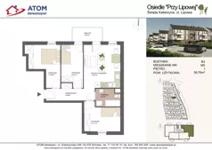 4 pokoje, mieszkanie 59,76 m², piętro 1, oferta nr B3/5, Osiedle Przy Lipowej, Święta Katarzyna, ul. Lipowa