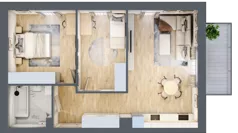 3 pokoje, mieszkanie 60,27 m², piętro 1, oferta nr 11B.M5, Willa Magnolia, Siechnice, ul. Magnoliowa