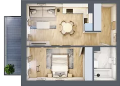 2 pokoje, mieszkanie 42,68 m², piętro 1, oferta nr 3A.M4, Willa Magnolia, Siechnice, ul. Magnoliowa