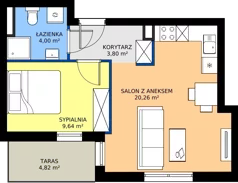 2 pokoje, mieszkanie 37,70 m², piętro 2, oferta nr B2/10, Osiedle Przy Lipowej, Święta Katarzyna, ul. Lipowa