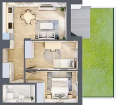 3 pokoje, mieszkanie 51,68 m², parter, oferta nr E_5, 3 Ogrody, Zamienie, ul. Anyżkowa