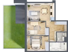 3 pokoje, mieszkanie 53,76 m², parter, oferta nr E_8, 3 Ogrody, Zamienie, ul. Anyżkowa