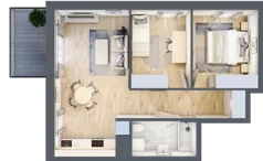 3 pokoje, mieszkanie 50,38 m², piętro 1, oferta nr E_66, 3 Ogrody, Zamienie, ul. Anyżkowa