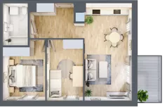 3 pokoje, mieszkanie 54,81 m², piętro 1, oferta nr F_13, 3 Ogrody, Zamienie, ul. Anyżkowa