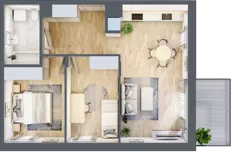 3 pokoje, mieszkanie 54,64 m², piętro 2, oferta nr F_24, 3 Ogrody, Zamienie, ul. Anyżkowa