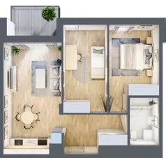 3 pokoje, mieszkanie 56,69 m², piętro 2, oferta nr F_31, 3 Ogrody, Zamienie, ul. Anyżkowa