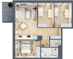 4 pokoje, mieszkanie 66,44 m², piętro 3, oferta nr F_34, 3 Ogrody, Zamienie, ul. Anyżkowa