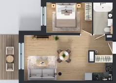 2 pokoje, mieszkanie 39,51 m², piętro 1, oferta nr GO1/B/2/38, Goździków, Warszawa, Wawer, Marysin Wawerski, ul. Goździków