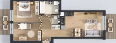 3 pokoje, mieszkanie 59,75 m², piętro 1, oferta nr GO1/A/2/3, Goździków, Warszawa, Wawer, Marysin Wawerski, ul. Goździków