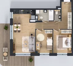 3 pokoje, mieszkanie 58,69 m², piętro 1, oferta nr GO1/B/2/36, Goździków, Warszawa, Wawer, Marysin Wawerski, ul. Goździków
