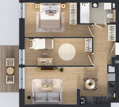 3 pokoje, mieszkanie 55,21 m², piętro 1, oferta nr GO1/B/2/37, Goździków, Warszawa, Wawer, Marysin Wawerski, ul. Goździków