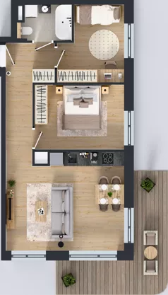 3 pokoje, mieszkanie 56,45 m², piętro 2, oferta nr GO1/B/3/46, Goździków, Warszawa, Wawer, Marysin Wawerski, ul. Goździków