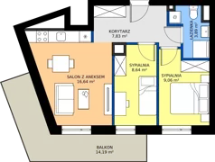 3 pokoje, mieszkanie 46,22 m², piętro 6, oferta nr POGO/A/7F, Pogonowskiego 73, Łódź, Polesie, Stare Polesie, ul. Pogonowskiego 73