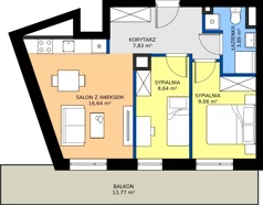 3 pokoje, mieszkanie 46,29 m², piętro 5, oferta nr POGO/A/6F, Pogonowskiego 73, Łódź, Polesie, Stare Polesie, ul. Pogonowskiego 73
