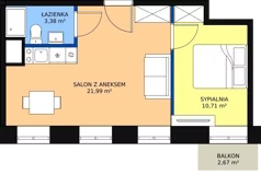 2 pokoje, mieszkanie 35,65 m², piętro 4, oferta nr KO1/A/5/44, Konopacka, Warszawa, Praga Północ, Nowa Praga, ul. Konopacka 12