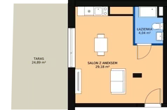 1 pokój, mieszkanie 32,95 m², piętro 6, oferta nr KO1/B/7/90, Konopacka, Warszawa, Praga Północ, Nowa Praga, ul. Konopacka 12