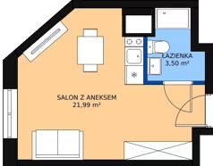 1 pokój, mieszkanie 25,19 m², piętro 4, oferta nr KO1/C/5/123, Konopacka, Warszawa, Praga Północ, Nowa Praga, ul. Konopacka 12