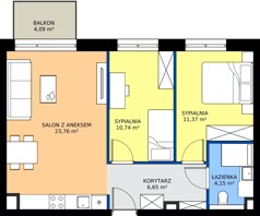 3 pokoje, mieszkanie 56,67 m², piętro 2, oferta nr WA2/A/29, Waniliowa, Wrocław, Lipa Piotrowska, Psie Pole, ul. Waniliowa