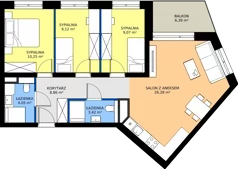 4 pokoje, mieszkanie 71,05 m², piętro 1, oferta nr WA2/A/15, Waniliowa, Wrocław, Lipa Piotrowska, Psie Pole, ul. Waniliowa