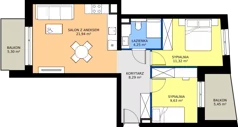 3 pokoje, mieszkanie 55,43 m², piętro 2, oferta nr WA2/B/23, Waniliowa, Wrocław, Lipa Piotrowska, Psie Pole, ul. Waniliowa