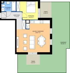 2 pokoje, mieszkanie 51,49 m², parter, oferta nr OST1/B/1/31, Ostródzka, Warszawa, Białołęka, Białołęka, ul. Ostródzka  110