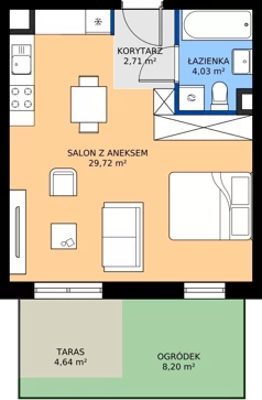 1 pokój, mieszkanie 36,46 m², parter, oferta nr OST1/A/1/6, Ostródzka, Warszawa, Białołęka, Białołęka, ul. Ostródzka  110