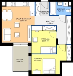 3 pokoje, mieszkanie 61,52 m², piętro 1, oferta nr OST1/C/2/75, Ostródzka, Warszawa, Białołęka, Białołęka, ul. Ostródzka  110