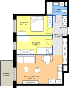 3 pokoje, mieszkanie 55,89 m², piętro 1, oferta nr OST1/F/2/160, Ostródzka, Warszawa, Białołęka, Białołęka, ul. Ostródzka  110