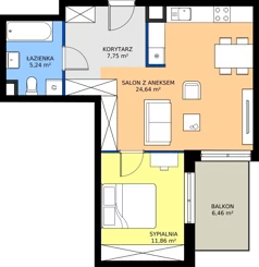 2 pokoje, mieszkanie 49,49 m², piętro 2, oferta nr OST1/C/3/79, Ostródzka, Warszawa, Białołęka, Białołęka, ul. Ostródzka  110
